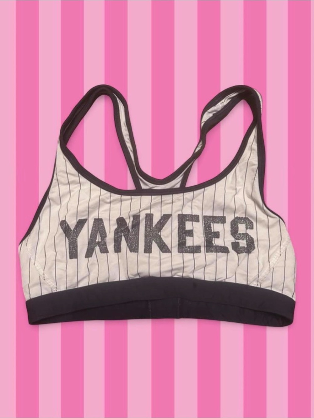 victorias secret pink y2k vintage rare yankees sports bra